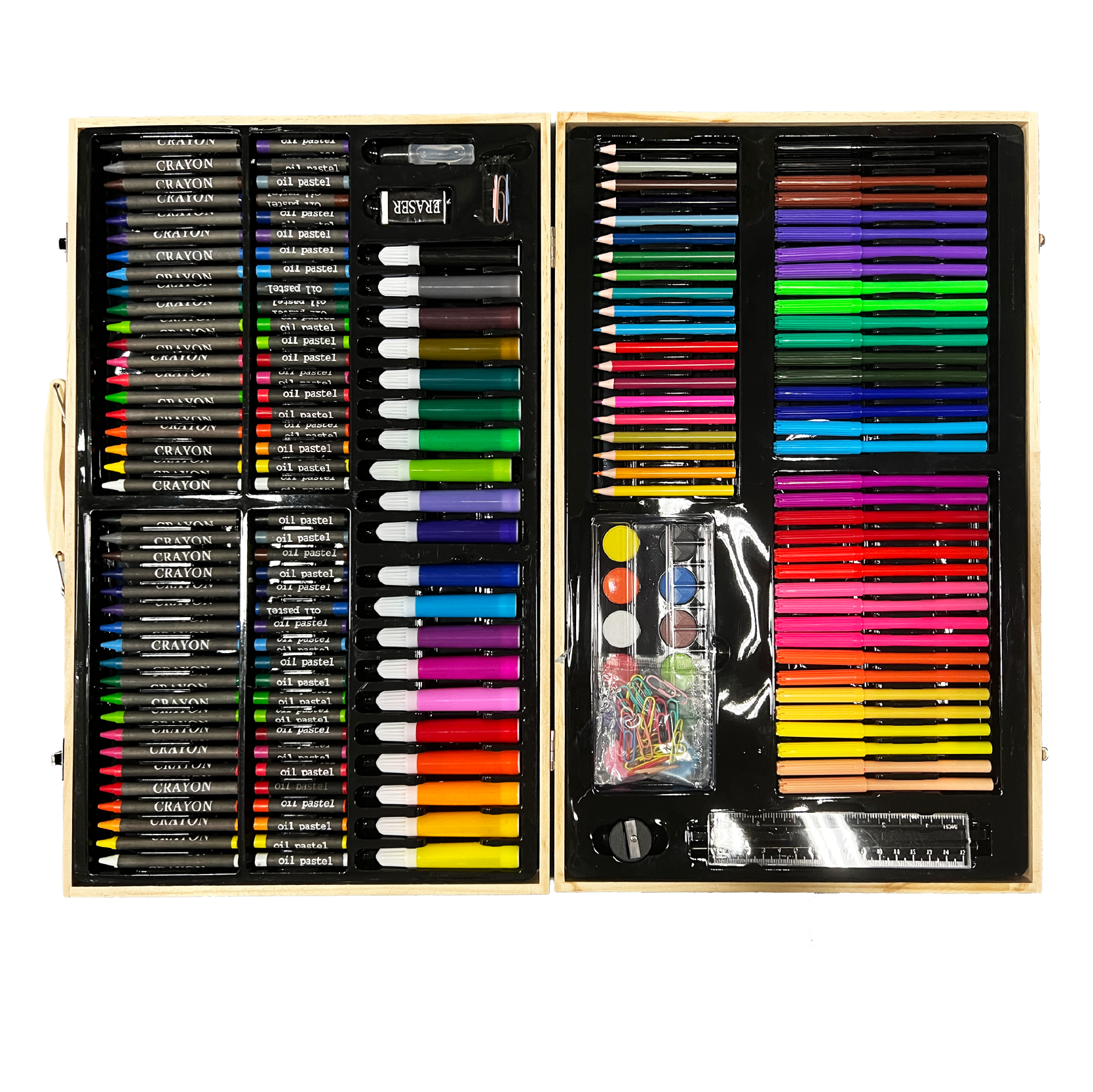 Новый стиль 220 шт. роскошный деревянный чехол Красочный Маркер масляный пастельный Карандаш Набор для рисования карандашей