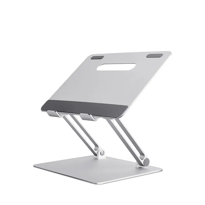 UPERGO Aluminum Adjustable Height Desktop Stand Adjustable Laptop Stand Cooling Pad for Laptop Silver Adjustable (height) AP-2D
