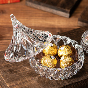 Pots en forme de <span class=keywords><strong>goutte</strong></span> <span class=keywords><strong>d</strong></span>'<span class=keywords><strong>eau</strong></span> avec <span class=keywords><strong>d</strong></span>ôme, cristal transparent, verre en diamant, sucrier bol à bonbons, plat - Product Image 3