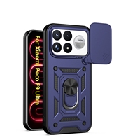 Coques de téléphone portable avec objectif coulissant pour Xiaomi Redmi Poco F9 Pro Ultra K100 Pro Max 5G, avec béquille et protection antichoc