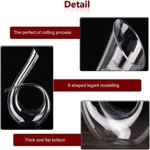 Cadeau de <span class=keywords><strong>carafe</strong></span> <span class=keywords><strong>à</strong></span> vin en forme de U, classique, en verre rouge, avec boule de nettoyage, ml - Product Image 4