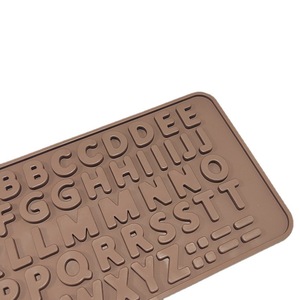 Silicone Chocolate Mold Letter Shape Coffee Brown Cake Baking Tool For Pudding Cake Making - Product Image 1