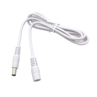 Cable de alimentación de enchufe de CC blanco personalizado de fábrica 5,5*2,1mm/5,5*2,5mm enchufe macho a enchufe hembra Cable de extensión de conector de CC para CCTV