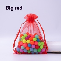 Sac en gaze d'organza rouge HZ en gros avec cordon de serrage pour bonbons, cadeaux de retour, bijoux, œufs - pour souvenirs et cadeaux de mariage