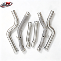Tuyau d'échappement avant en acier inoxydable KM Performance pour Mercedes E400 Coupé C207 3.0T V6, design droit avec isolation thermique