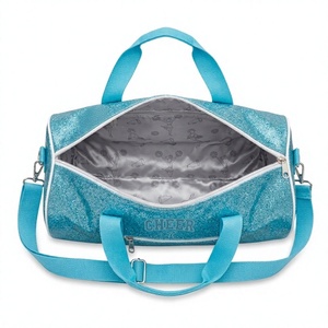 Bolsa Deportiva Morada con Lentejuelas y Logotipo de Animadoras, Cierre Frontal, Diseño Personalizado para Equipos de Baile Infantil - Product Image 2