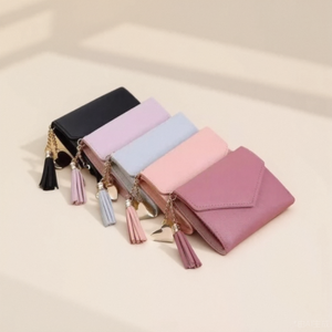 レディース 財布 可愛い 学生 タッセル ペンダント トレンド 女性用 スモール ファッション PUレザー ウォレット コインケース - Product Image 1