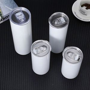 Gobelet vierge pour sublimation 20oz en acier inoxydable à double paroi isolé sous vide avec couvercle et paille, chaud et froid - Product Image 1
