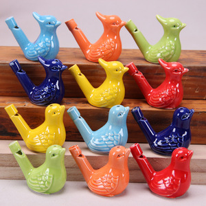 นกหวีดน้ำนกสไตล์วินเทจของเล่นสำหรับเด็กขายส่งขายส่งรูปนกขลุ่ยดินเผา - Product Image 2