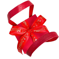Boîte cadeau portable de Noël en papier synthétique rigide réutilisable et recyclable avec ruban, design imprimé UV, taille personnalisable