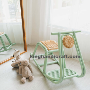 Mecedora de ratán de estilo Vintage ecológica hecha a mano, asiento basculante de mimbre Animal para habitación de niños pequeños, muebles de guardería, caballo - Product Image 5