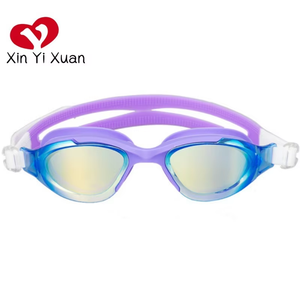 Lunettes de natation XINYIXUAN avec verres miroir roses, anti-buée, protection UV, en silicone, pour l'entraînement et les loisirs - Product Image 1