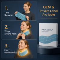 Enveloppement chauffant auto-activant aux herbes de moxibustion à marque privée pour le cou, idéal pour le froid, le bureau, l'hiver, les spas, les salons, les hôtels - Vente en gros, 5 pièces par boîte