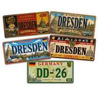Letrero Metálico Rústico de Placa de Matrícula Vintage de Alemania, Dresde, Decoración de Pared para Garaje, Estilo Antiguo, Venta al por Mayor