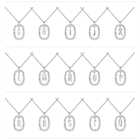 Vente chaude Plaqué Or 18K Lettre Initiale Pendentif Collier 26 Lettre Conception avec Diamant Style Classique Chaînes Accessoire
