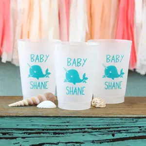 16oz Customized Logo PP Mug Baby Frosted Clear Polypropylene Plastic Cup for Wedding