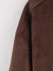 Chaqueta Bomber de Gamuza Personalizada para <span class=keywords><strong>Mujer</strong></span>, Estilo <span class=keywords><strong>Aviador</strong></span> Holgado con Detalle de Bolsillo Utilitario para un Estilo Casual Urbano, Chaqueta Y2K - Product Image 6