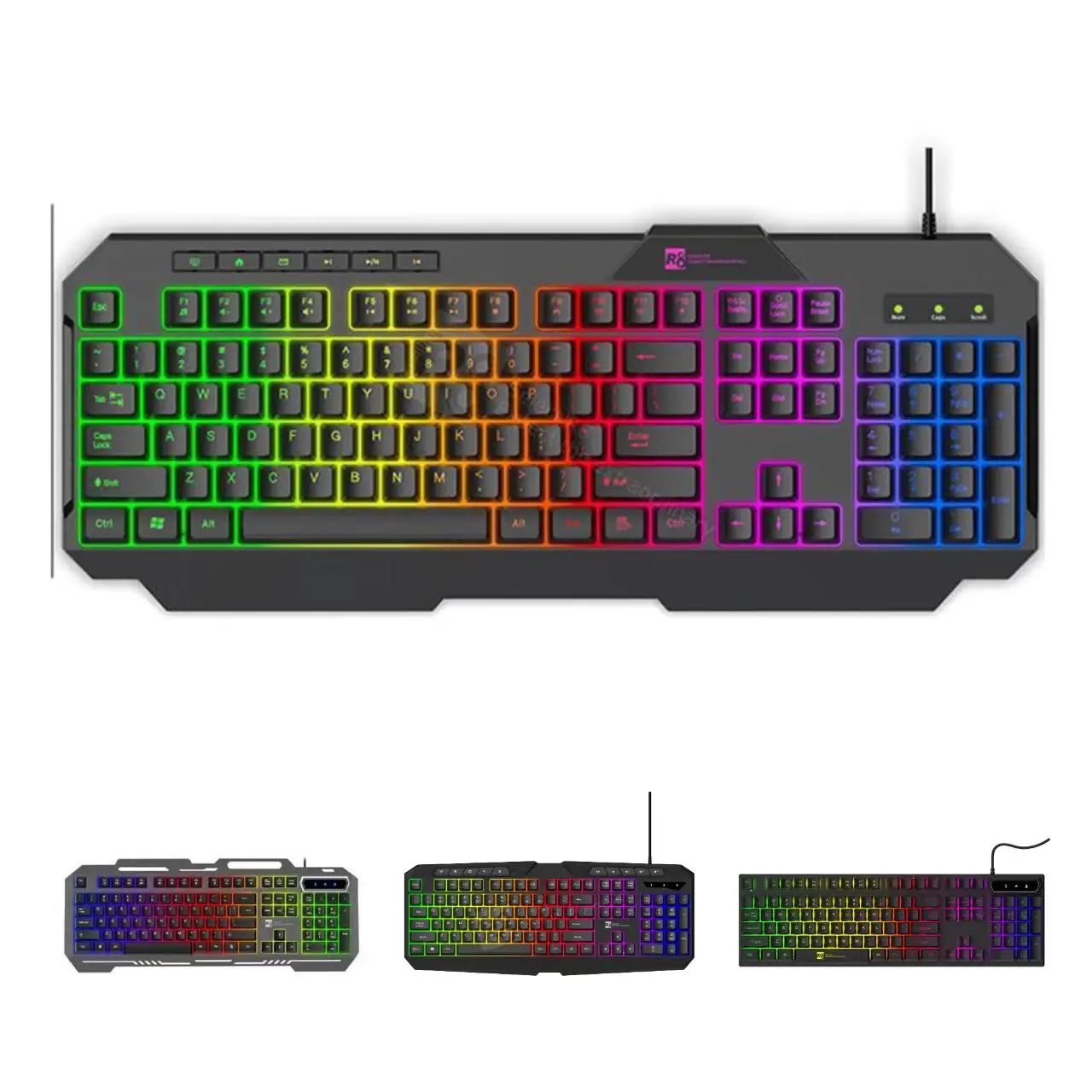 Factory OEM Cheap Gamer Table Wired Rgb Led Backlight Ergonomic E Sport Pc Keyboard Gaming