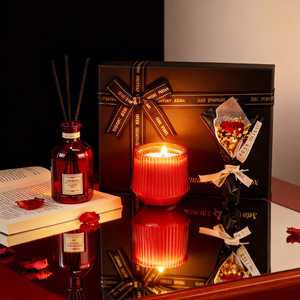 Coffret Cadeau Luxe Bougie Parfumée Rose Noire & Diffuseur à Bâtonnets – Huile Essentielle Parfum d'Ambiance Décoration Chambre - Product Image 4