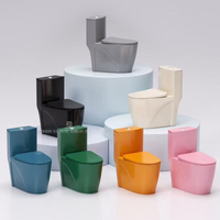 Ensemble de sanitaires blancs en céramique : WC monobloc et lavabo sur colonne