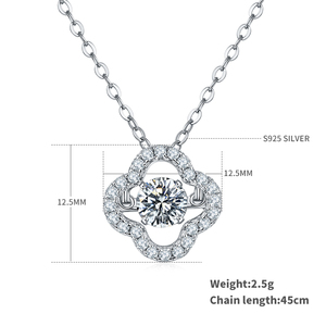Collar de Trébol de Plata S925 con Moissanita de Lujo J&C, Colgante de 0.5 Quilates D VVS1 para Mujer, Regalo - Product Image 2