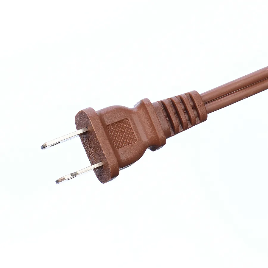 Fabrika doğrudan satış 2X16AWG kahverengi yalıtım koruma ETL fiş güç kablosu uzatma kablosu