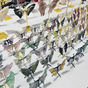 Ailes de cristal de fluorite faites à la main aile de papillon de fluorite de cristal de guérison naturelle pour cadeau décoratif
