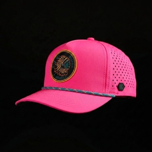 Custom Design a 5 pannelli cappello sportivo con foro tagliato al Laser, Oem 3d ricamo Patch Logo Gorras poliestere Golf corda cappellino da Baseball - Product Image 3