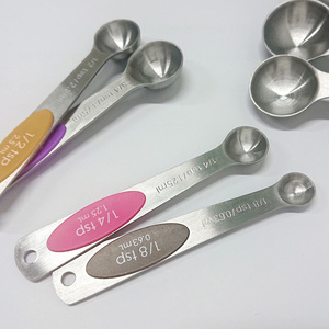 Dài xử lý 304 thép không gỉ muỗng cà phê và muỗng canh từ đo ly và thìa đặt với quy mô - Product Image 6