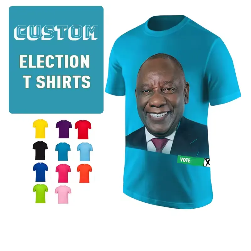 Недорогая рекламная футболка с сеткой для голосования по политическим мотивам, 120 Gsm, футболка свободного размера, предвыборная футболка