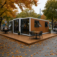 Maison modulaire extensible avec façade en verre pour restaurant, kiosque, café, bar à thé au lait et boutique de rue