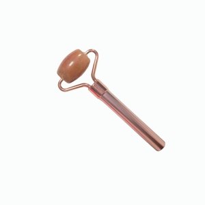 Rodillo Masajeador de Aventurina Roja Natural con Mango de Aleación de Zinc en Oro Rosa, Herramienta de Masaje Facial de Cristal, Rodillo de Belleza Reafirmante y Lifting - Product Image 3