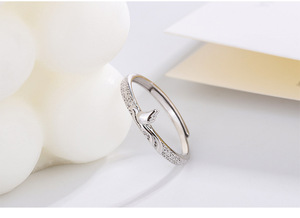 Bagues <span class=keywords><strong>de</strong></span> Fiançailles et <span class=keywords><strong>de</strong></span> Mariage Tendance en Argent Sterling 925 à Prix <span class=keywords><strong>de</strong></span> Gros pour Cadeau d'Anniversaire, Fête, Sertissage Micro-Pavé Zircon Unisexe - Product Image 5