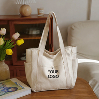 Bolsa de Lona de Gran Capacidad con Logotipo Personalizado, con Dos Asas, Bolsa de Hombro Portátil para Compras, Viajes y Actividades al Aire Libre