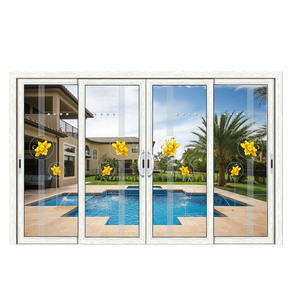 Desain Clauses Grill Pintu Kaca Geser Aluminium Pola Desain Baru dengan Kisi PVC Tempered Glass Pintu Masuk Modern Hotel OJY - Product Image 3