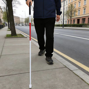 Aluminum Alloy Folding <b>Cane</b> With Anti Slip Handle And Rotating Tip For Blind Users Lightweight Portable - Product Image 3