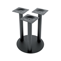 Base de table carrée ou ronde en acier brossé, style antique, en laiton, à quatre pieds, pour dessus en quartz, personnalisable en usine