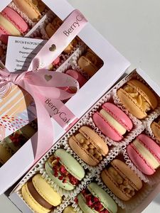 Macron hộp bán buôn tùy chỉnh Kẹo sô cô la đóng gói các tông <span class=keywords><strong>Macaron</strong></span> bao bì hộp quà tặng với Ribbon - Product Image 2