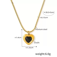 Juego de Joyería de Fábrica al por Mayor para Fiestas, Collar y Aretes de Acero de Titanio con Forma de Corazón Negro