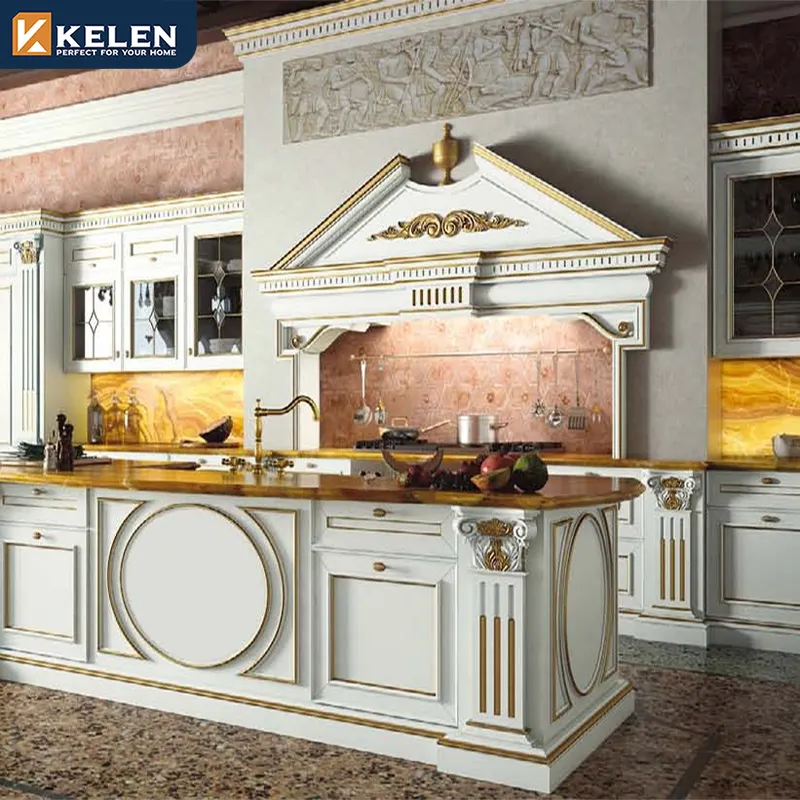 Kelen 2022 אירופאי סגנון מטבח ארון נייד מורכב עתיק מטבח ארון שייקר מודרני מטבח ארונות