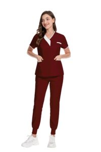 Uniforme de enfermera personalizado Scrubs Tops de manga corta de bolsillo Clínica Enfermería Scrub Tops Cuidado DE LA SALUD Túnica Diseño Imprimir Logo - Product Image 6