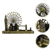 London Eye & Big Ben Bridge Model Set - Premium Metal/resina Landmark Souvenirs Regalos personalizados a granel para oficina/decoración del hogar