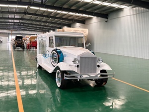 Factory Customized Vintage White Coffin Carriage Horse Wagon Antique Electric Buggy Electric Funeral Horse Hearse - Product Image 4