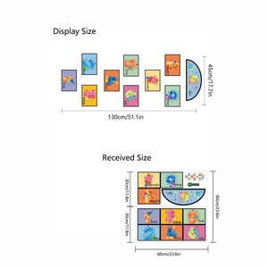 Autocollants de sol amusants pour jeu de <span class=keywords><strong>marelle</strong></span>, autocollants de sol créatifs en forme de dessin animé, autocollants de sol en treillis pour enfants, jeu de bricolage, autocollant mural pour chambre à coucher - Product Image 6