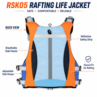 Gilet de sauvetage commercial pour rafting en eaux vives 120-150N, en Oxford 600D, pour adultes et jeunes, PFD pour kayak et sauvetage aquatique