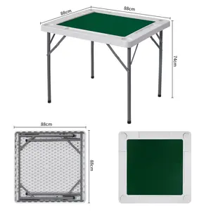 Hot Selling Outdoor Plastic Japanese Folding Portable Mahjong Tables And Chairs Set For Events Patio Game Restaurant Furniture