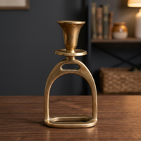 Porte-bougie d'équitation de luxe en laiton antique, inspiré de la mors de cheval, pour décoration de table, maison, bureau, hôtel