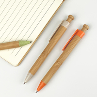 Stylo bille en bambou écologique personnalisé de 1,0 mm avec logo panda, stylo promotionnel fantaisie avec encre bleue/noire