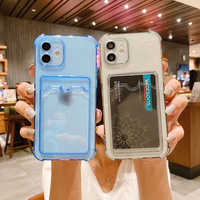 Étui de protection transparent ultra-fin à prix abordable avec porte-cartes intégré pour iPhone 17 16 Pro Max 15, coque souple en TPU avec fente pour cartes