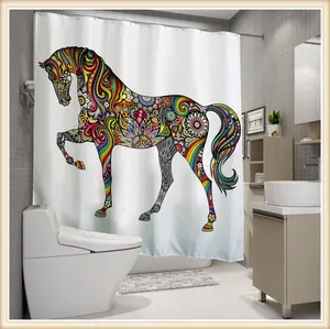 Animal Design Polyester Custom Shower Curtain With Printing